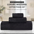 6 Set, 2 2 2 Superior Piece Cotton Towel Floral Jacquard Dobby Border, Quick Dry, Decorative Bathroom, Shower, Bath