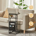 28"(H) 3-Tier C Shaped End Table with Charging Station, C Table with Storage Bag, Under Couch Table C-Shaped End Table