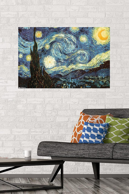 Trends International Wall Poster The Starry Night by Vincent van Gogh, Unframed Version, 22.375" x 34"