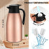 2 Pcs 68oz Thermal Coffee Carafes, Insulated Stainless Steel for Keeping Hot, Includes 2 Brushes