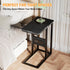 1 Set,Black VECELO C Shaped End Table with Charging Station & Power Outlets, Quick Access Side Table for Sofa, C