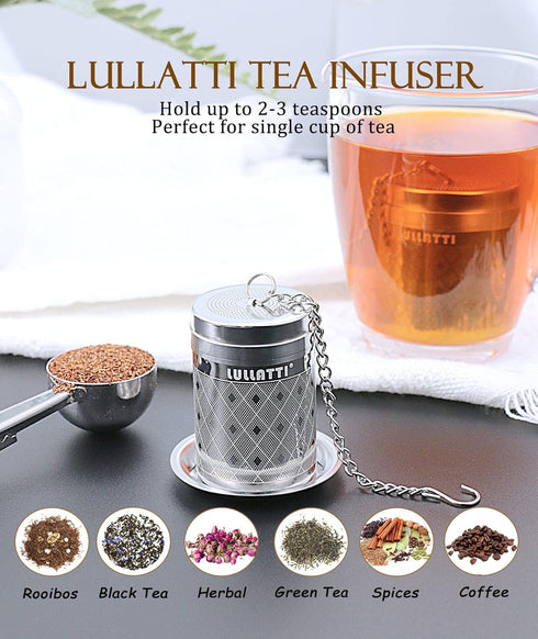 Tea Infusers for Loose Tea – 18/8 Stainless Steel Tea Strainer Set, Extra Fine Mesh Tea Steeper for Brew Tea, Spices &