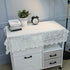 SynHHergyx 35 35 Inch Small Square Tablecloth Lvory Lace Tablecloth Side Table Cover Crochet Tablecloth for Round