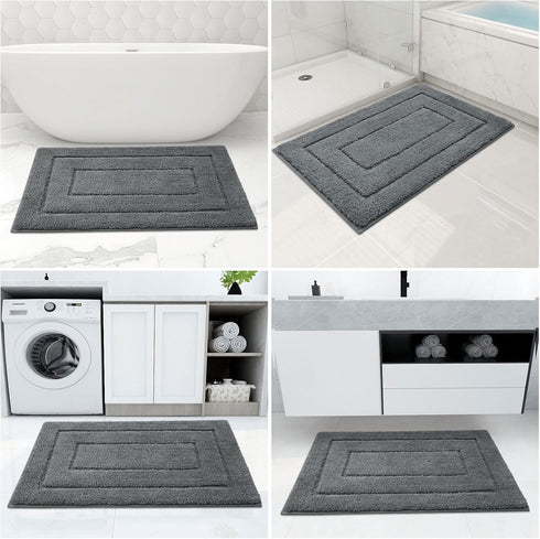 Buganda Bathroom Rugs, 30" x 20", Soft Absorbent Microfiber Non-Slip Shaggy Bath Carpet for Bathroom Floor