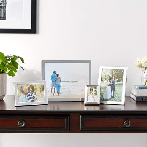 Lawrence Frames Brushed Silver Plated Metal Picture Frame, 2x3