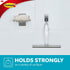Command Bath Shower Caddy - Small Water-Resistant Adhesive, Satin Nickel, 1 lb Capacity, 1 Hook, 1 Squeegee