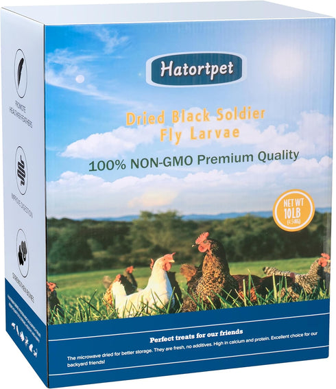 Dried Black Soldier Fly Larvae 10LB-Pure Natural Non-GMO BSF Larvae for Chickens-More