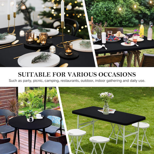 34 34 Inch Wolkemer Fitted Square Tablecloth Spandex Stretch Blue Cocktail Table Cover Elastic Edge Table Topper Cap