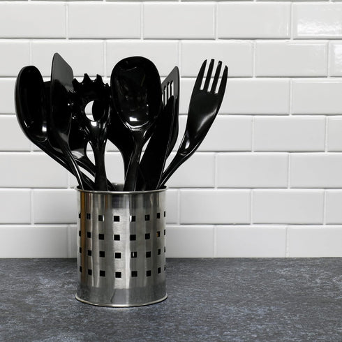Chef Craft Basic Melamine Kitchen Tool and Utensil, 9 Piece Set, Black