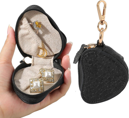 Jewelry Ring Holder Keychain Portable Travel Gym Jewelry Storage Case for Rings