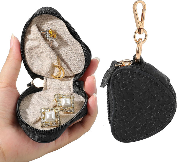 Jewelry Ring Holder Keychain Portable Travel Gym Jewelry Storage Case for Rings