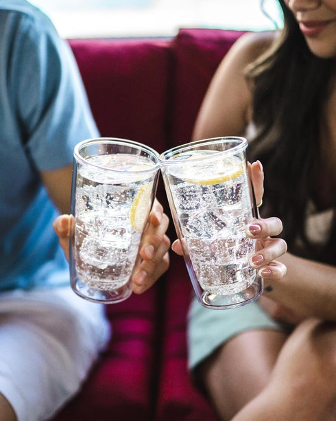 Tervis Clear & Colorful 16oz Double Walled Insulated Tumbler Travel Cup, Made in USA, Keeps Drinks Cold & Hot,