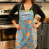 Introverted But Willing to Discuss Pizza Funny Graphic Kitchen Accessories, Cool Food Novelty Cookware Blue Oven Mitt
