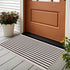 LEEVAN Black and White Striped Rug Doormat 24"x35", Washable Cotton Hand Woven for Entryway