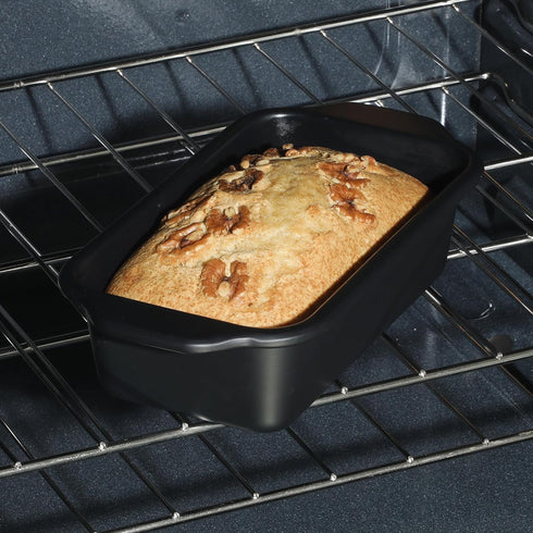 9 5 Inch Oster Teston x Loaf Pan, Nonstick Carbon Steel Bread Baking Pan, Matte Black, PFAS-Free, Oven-Safe, Easy