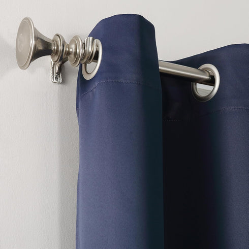 Sun Zero Easton Energy Saving Blackout Grommet Curtain Panel, 40" x 63", Navy Blue