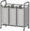 HOMEIJU 3-Bag Laundry Sorter, Laundry Hamper Cart with Heavy Duty Rolling Lockable
