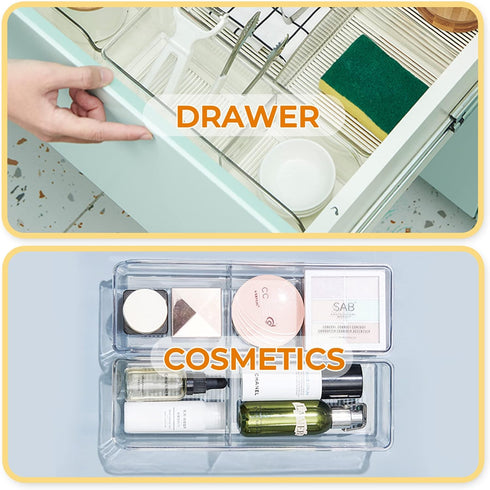 Tea Bag Organizer, Clear Plastic Storage Bin for Tea, Sugar, Coffee, Condiment, and Spice Bags for Countertop