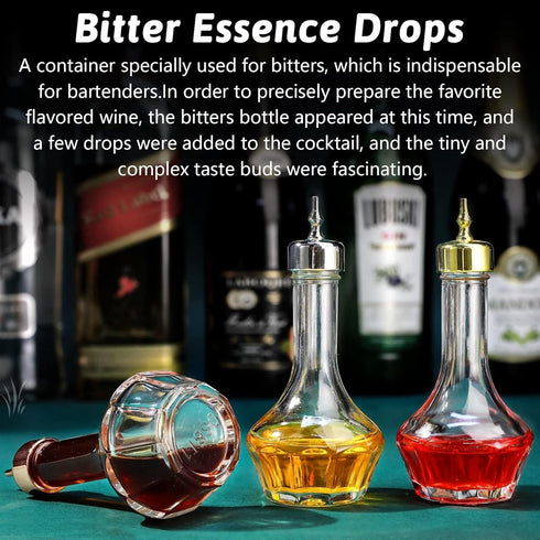 SuproBarware Bitters Bottle Set - Glass Dash Bottle with Dasher Top, 1.7oz Professional Bar Tool for Cocktail, Home Bar