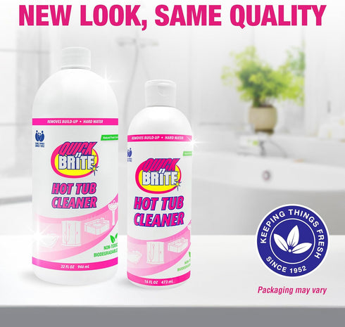 32 oz. (Packaging Quick 'n Brite Heavy Duty Hot Tub Cleaner - Non-abrasive Cleaning Gel, May Vary)