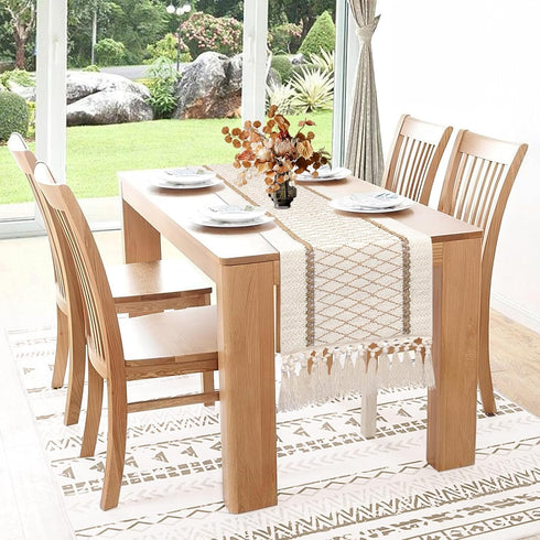 Summer 48 Inches yuboo Boho Table Runner, Rustic Farmhouse Table Runners Short Dresser Runners for Bedroom, Small