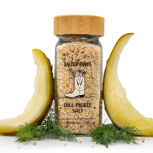 4oz The Salted Roots - Dill Pickle Salt - Vodka-Infused with Fresh Dill, Vinegar & Pickling Spices - Tangy Gourmet