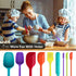 HOTEC BPA Free Heat Resistant Silicone Spatula Set, Kitchen Utensils for Baking Cooking Mixing, Non Stick Cookware (Set