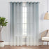 ECLIPSE Ines Printed Ombre Textured Light Filtering Grommet Window Curtains for Bedroom (2 Panels), 52 in x 84 in, Aqua