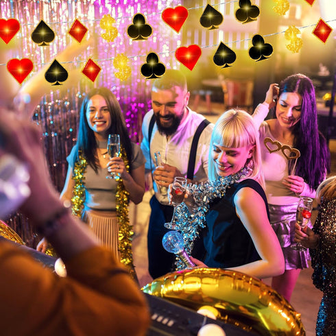 20 10 VIHOSE Casino Theme Party Decorations Las Vegas Party Supplies LED ft Poker String Lights for Casino Night Las