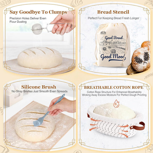 VEDALIO Sourdough Starter Kit, Sourdough Bread Baking Supplies, Sour Dough Starter Kits, Sourdough Tools for Modern