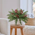 ComfyKit 45Pcs Artificial Pine Branches with Red Berry Stems,Christmas Faux Green Cedar Sprigs Branches,Fake Greenery