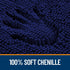 OLANLY Toilet Rugs U-Shaped 24x20 - Extra Soft Absorbent Chenille Bathroom Rugs, Non-Slip, Machine Washable Navy