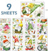Mfault 9 Sheets Spring Gnomes Flowers Window Clings, Floral Daisy Tulip Lavender Glass Stickers Decals Decorations, Butterfly Mushroom Bicycle Swing Home Kitchen Decor by Mfault