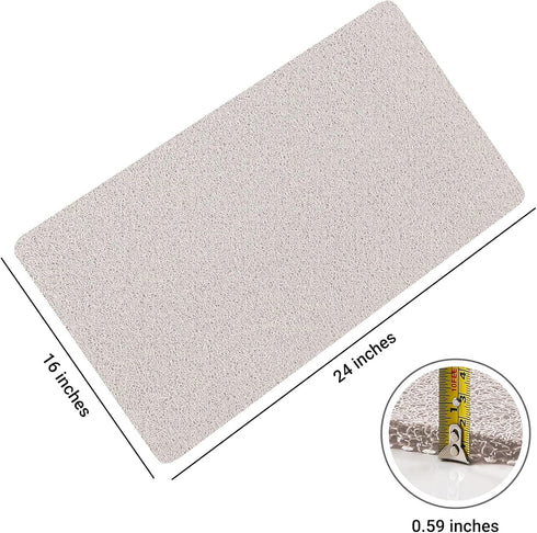 Mat,24x16 inch, LuxStep Shower Mat Bathtub Non-Slip Bath Mat with Drain, Quick Drying PVC Loofah Bathmat