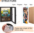 AEVETE 5x7 Double Hinged Wood Folding Picture Frames, Vertical with Plexiglass Front, Black