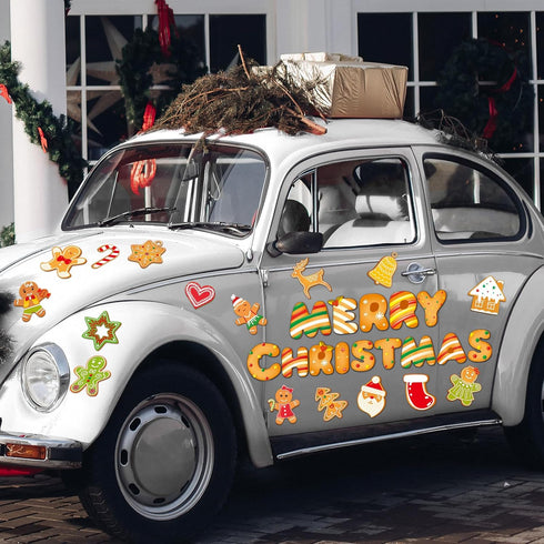 36 Pieces Christmas Magnets, Merry Christmas Fridge Magnet Stickers for Holiday Decoration (Gingerbread)