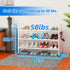 3-Tier Closet 33" SUFAUY Mesh Shoe Rack, Metal Wide Shoe Shelf Heavy Duty, White