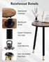 16 Inch 2pcs Round Wood Walut End Table, Small Stable Side Table for Nightstand Living Room Bedroom Sofa Couch Corner