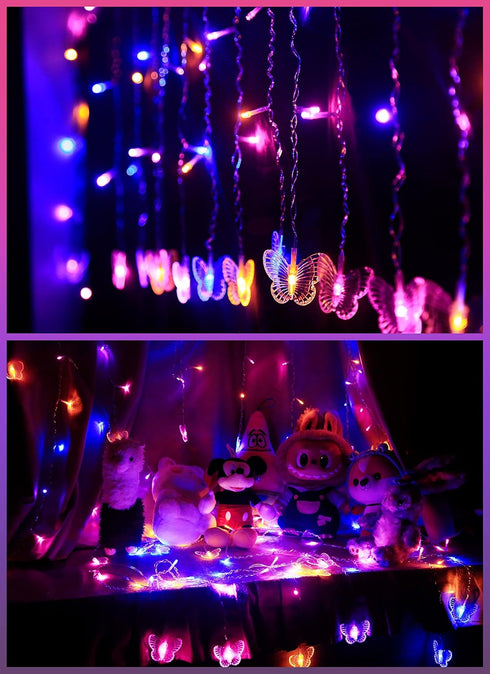 120 19.7FT Butterfly Fairy Lights for Bedroom Curtain Ceiling Wall Decor USB Plug-in Led Twinkle String Light