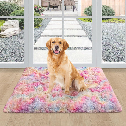 2x3 Small Area Rug Unicorn Rainbow Rugs for Girls Bedroom Soft Fluffy Shag Fuzzy Pink Carpet Princess Rug for Girls