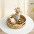 13 inch Round Wicker Tray, Hand-Woven Rattan Serving Trays with Handles for