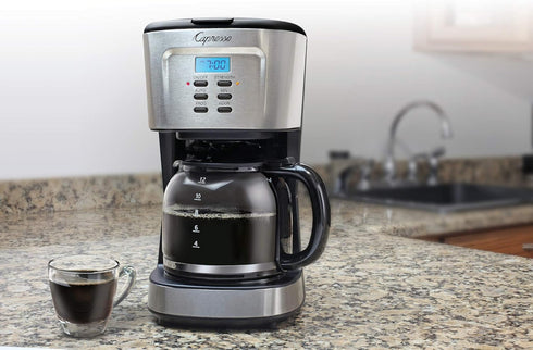 12-Cup 416.05 Capresso Coffee Maker with Glass Carafe, Stainless and Black