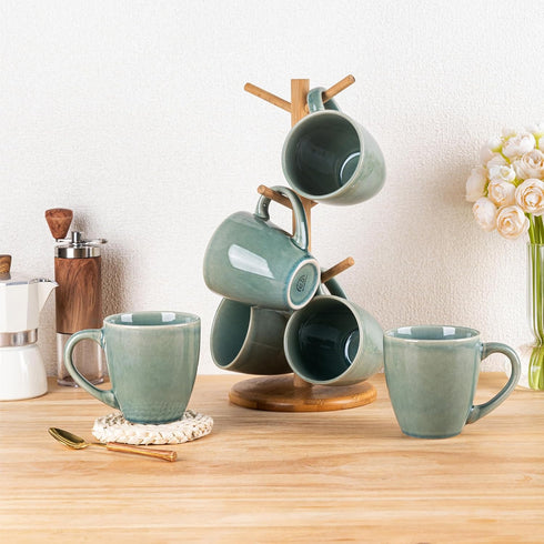 Set 4, 12oz Set GBHOME Ceramic Coffee Mugs of Stoneware Coffee Mugs For Dad Mom Women MEN, Light Weight Coffee Cups