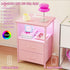 2 Fixwal Night Stand with Charging Station, LED Nightstand with U-S-B Ports and Outlets, Fabric Storage Drawers with PU