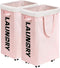 Goodpick Pink Laundry Baskets with Wheels, 2-Pack 75L Rolling Laundry Basket with Removable Wash Bags