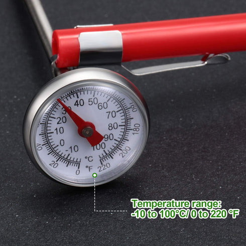 Frienda 3 Pcs Instant Read 1 Inch Dial Thermometer, Pocket Food Thermometer with Calibration Sleeves for Drinks