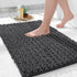 Yimobra Non Slip Washable Bathroom Rugs 32x20 Inch - Ultra Soft Absorbent Chenille Bath Mat, Dark Gray