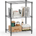 MZG Steel Storage Shelving Unit, 3-Tier Utility Steel Organizer Wire Rack for Home, Kitchen, Office (11.8" D x 17.7" W