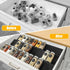 Famhap 6 Tier Spice Drawer Organizer, Expandable from 11.6" to 23.2", Black Seasoning Rack Tray Insert for Kitchen
