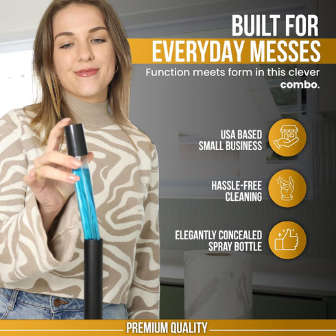 2 1 Countertop BLUJAYE in Paper Towel Holder with Spray Bottle - Matte Black Paper Towel Holder & Spray Bottle
